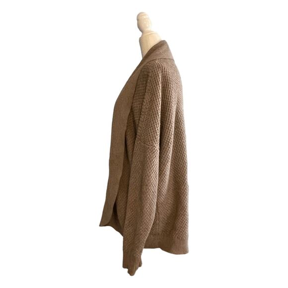 Madewell Cocoon Cardigan Sweater Taupe Grey Waffle Knit Long Sleeve M - Picture 7 of 10